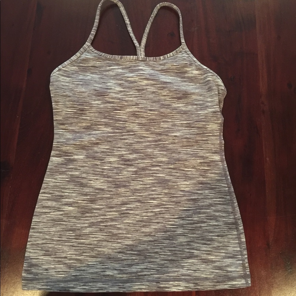 NWOT Lululemon Power Y Tank Top Built in Bra gray